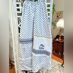 Santorini Greece patchwork wide leg pants with dolphins